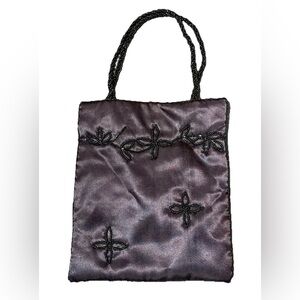 Elegant Black Beaded Women's Bag